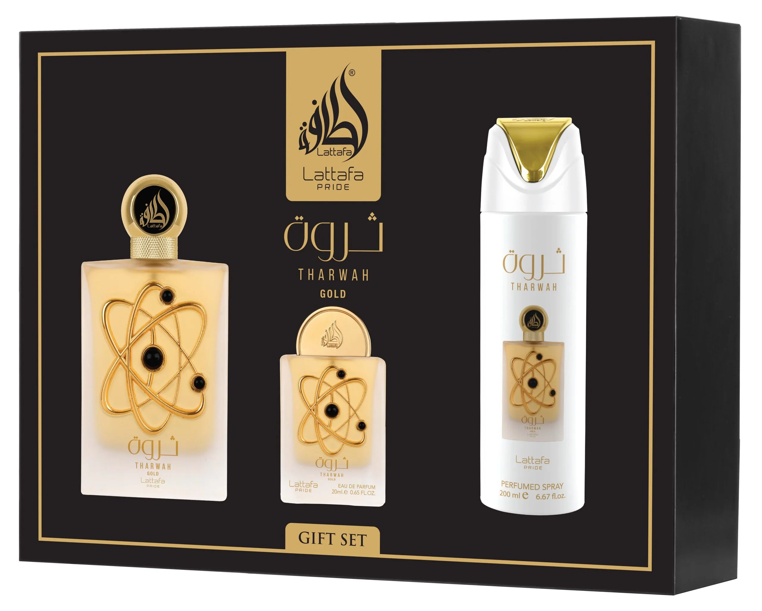 Tharwah Gold 3pc Gift Set By Lattafa